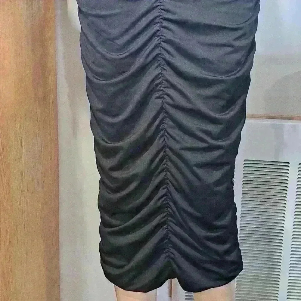 Almost Famous Black Long Sleeve Slinky Dress sz M - Picture 3 of 9